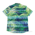 Custom Men's woven poly spandex shirt